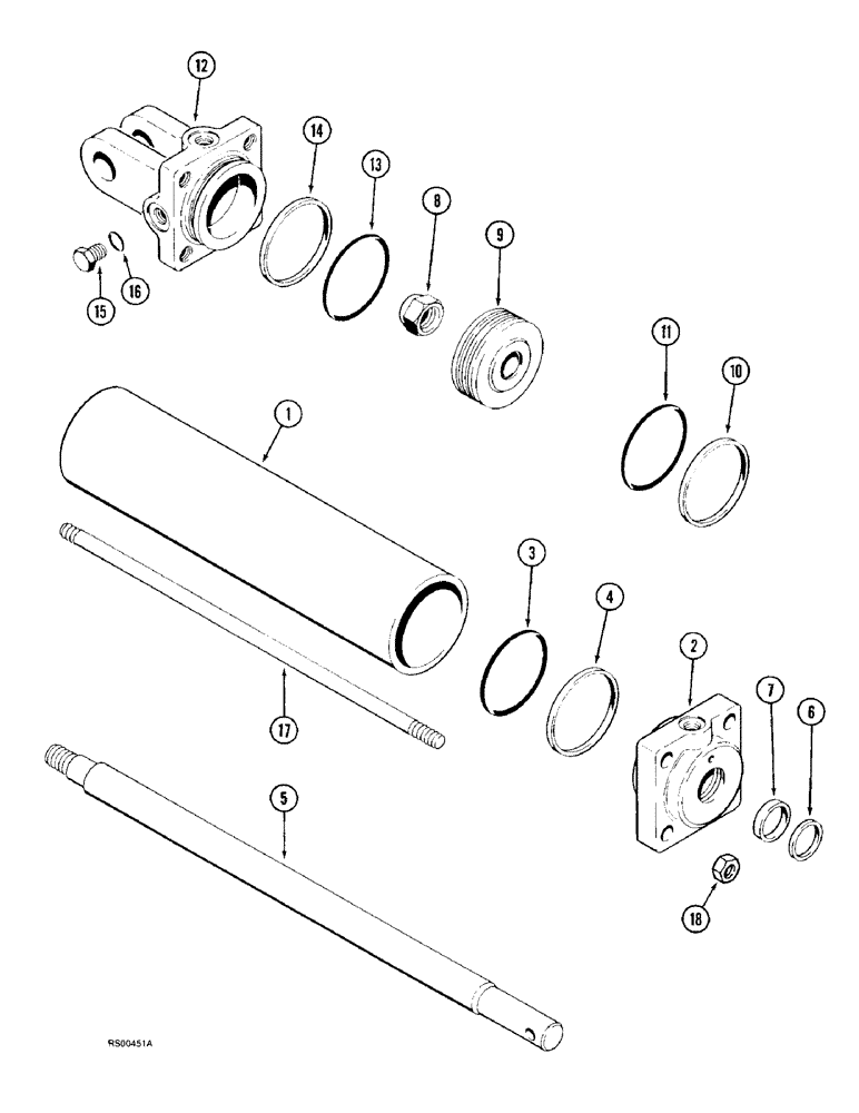 Схема запчастей Case IH 3850 - (35.100.04) - HYDRAULIC FOLD CYLINDER, 3 INCH BORE X 12 INCH STROKE (08) - HYDRAULICS