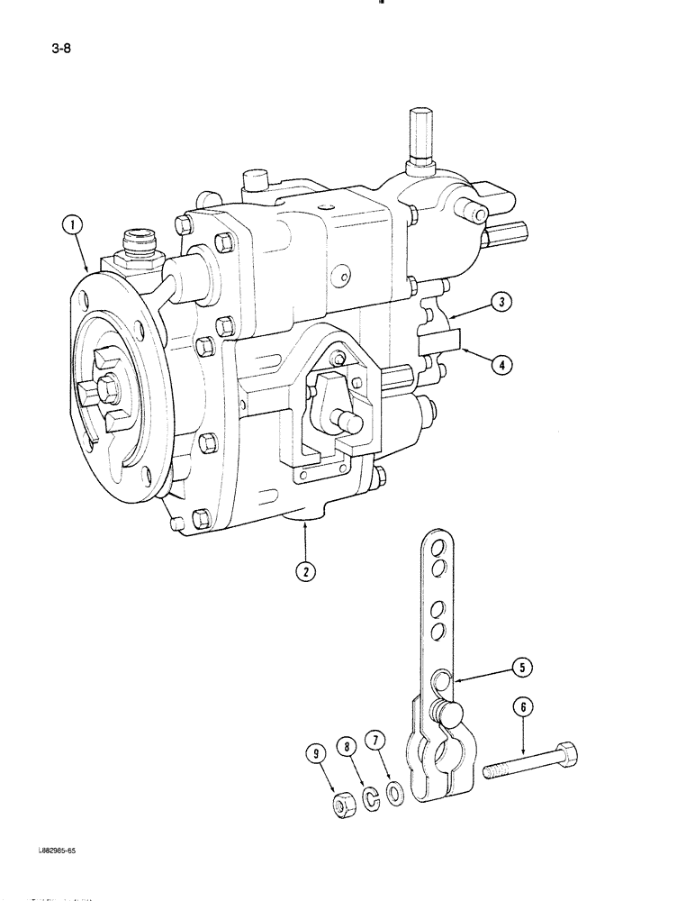 Схема запчастей Case IH STEIGER - (3-08) - FUEL INJECTION PUMP, 855 ENGINE (03) - FUEL SYSTEM