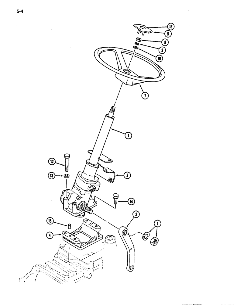 Схема запчастей Case IH 255 - (5-04) - STEERING GEAR AND COLUMN, POWER STEERING (05) - STEERING