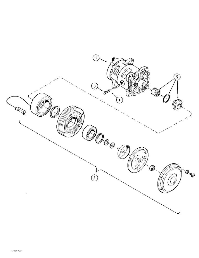 Схема запчастей Case IH 9370 - (9-106) - CAB AIR CONDITIONING, COMPRESSOR ASSEMBLY (09) - CHASSIS/ATTACHMENTS