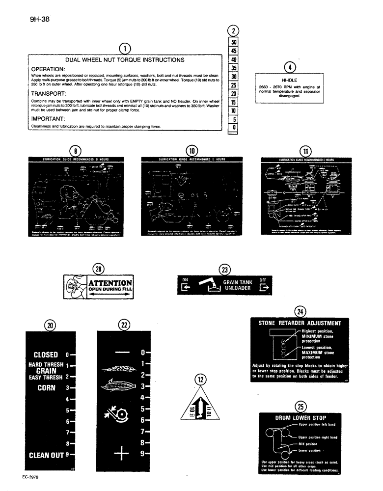 Схема запчастей Case IH 1680 - (9H-38) - DECALS, GENERAL INSTRUCTIONS (12) - CHASSIS