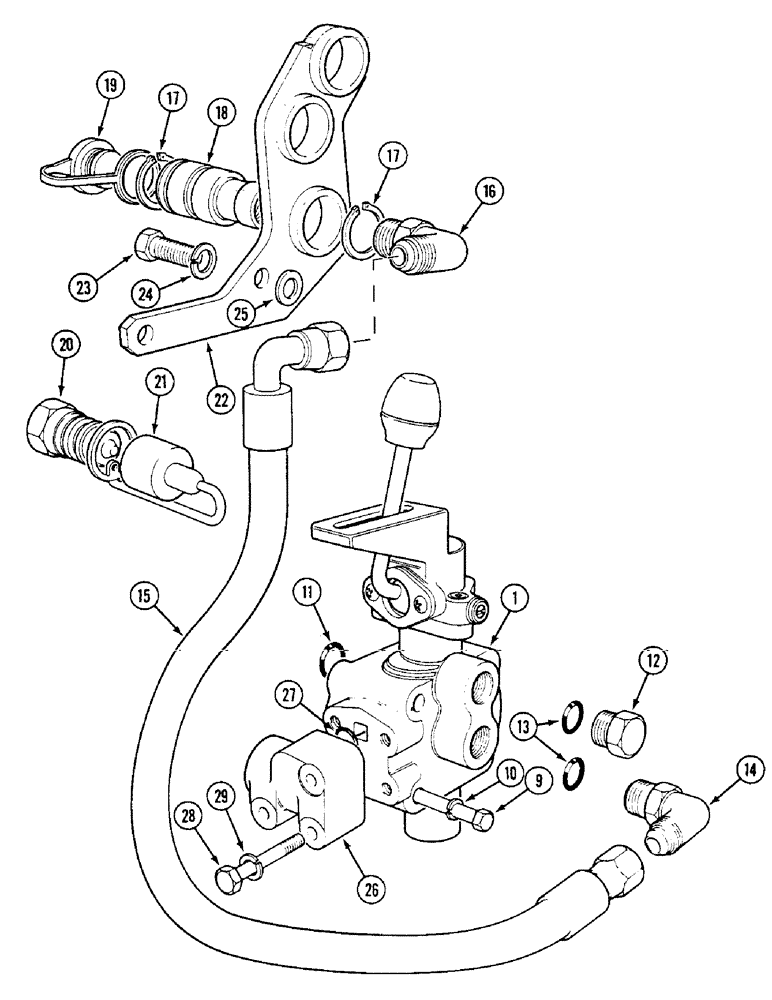 Схема запчастей Case IH 1294 - (8-234) - THREE-WAY VALVE ATTACHMENT, TRACTORS WITHOUT CAB, NOT NORTH AMERICA (08) - HYDRAULICS