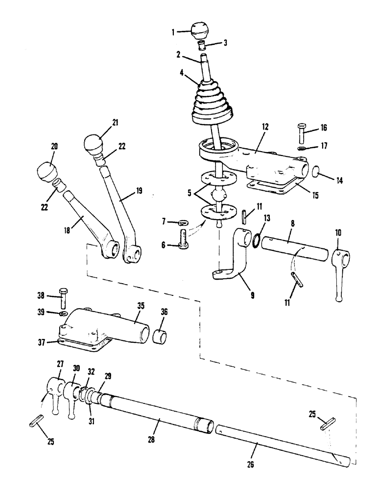 Схема запчастей Case IH 1390 - (D1-1) - GEAR SHIFT LEVERS (06) - POWER TRAIN