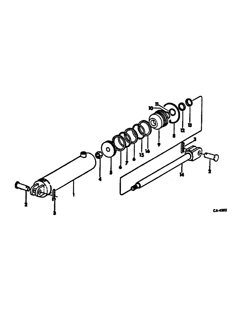 Схема запчастей Case IH 6000 - (A-26) - HYDRAULIC CYLINDER, IH, 3.5 X 8 DOUBLE ACTING, FOR DEPTH CONTROL 