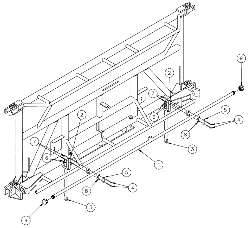 Схема запчастей Case IH SPX4260 - (09-019) - NOZZLE SPACING GROUP, 5 SECTION CENTER Liquid Plumbing