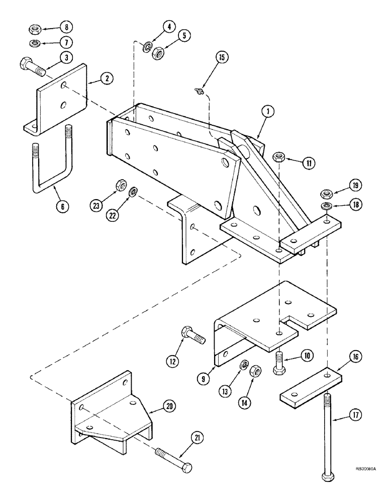 Схема запчастей Case IH 5800 - (9-46) - FRONT SECONDARY WING LIFT HINGE, DOUBLE FOLD - RIGID, 43 (09) - CHASSIS/ATTACHMENTS