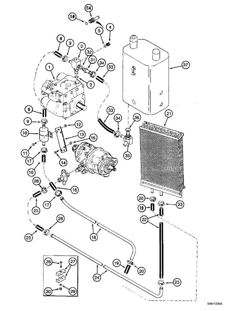 Схема запчастей Case IH 2166 - (8-10) - OIL COOLER SYSTEM, CORN AND GRAIN COMBINE (07) - HYDRAULICS