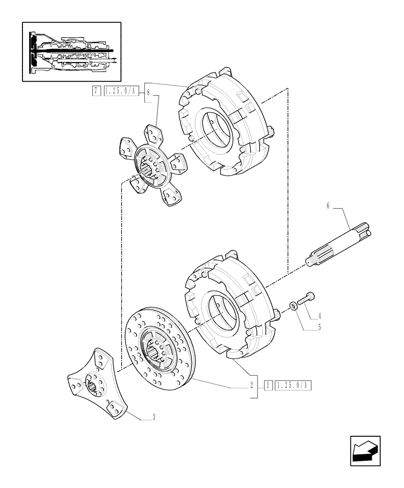 Схема запчастей Case IH JX1075C - (1.25.0[01]) - CLUTCH - MECHANICAL SHUTTLE - C4941 (03) - TRANSMISSION