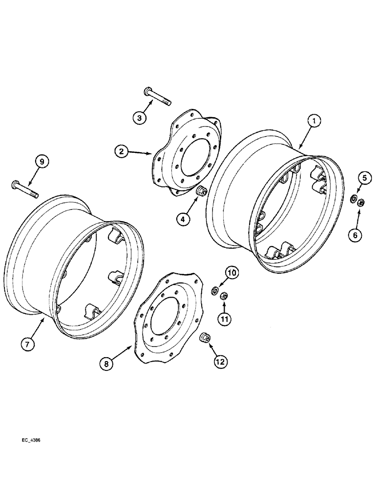 Схема запчастей Case IH 3220 - (5-054) - FRONT WHEELS, MFD TRACTOR (05) - STEERING