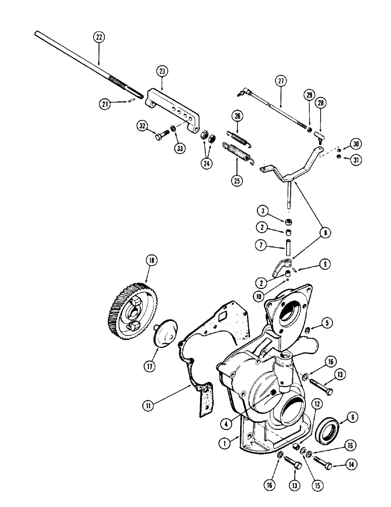 Схема запчастей Case IH 1150 - (150) - TIMING GEAR COVER AND GOVERNOR, 159 SPARK IGNITION ENGINE (10) - ENGINE