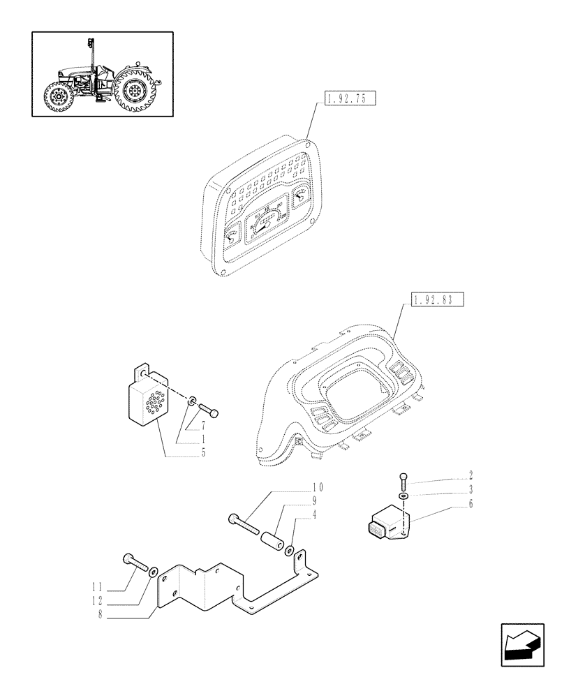 Схема запчастей Case IH JX1085C - (1.92.75/03[01]) - (VAR.007) NA PACKAGE - MEASURING DEVICE (10) - OPERATORS PLATFORM/CAB