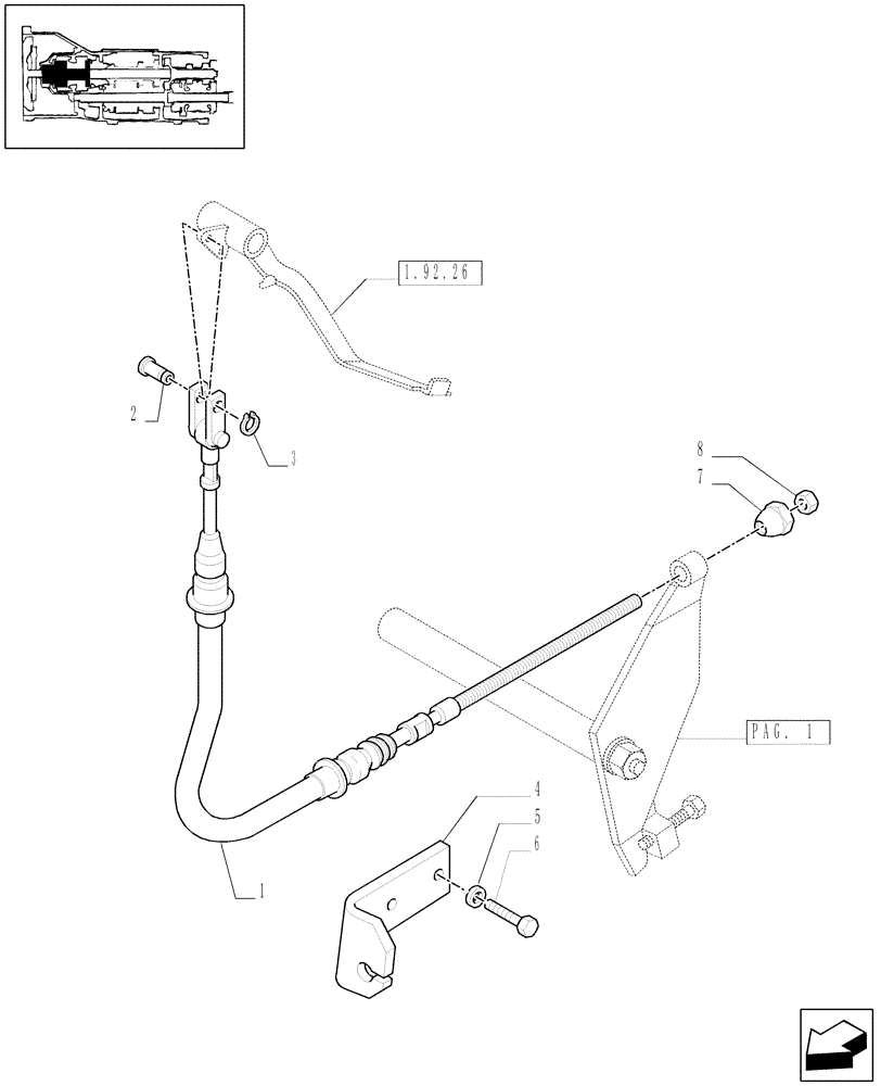 Схема запчастей Case IH JX1075C - (1.26.2[02]) - LEVERS AND TIEROD (03) - TRANSMISSION