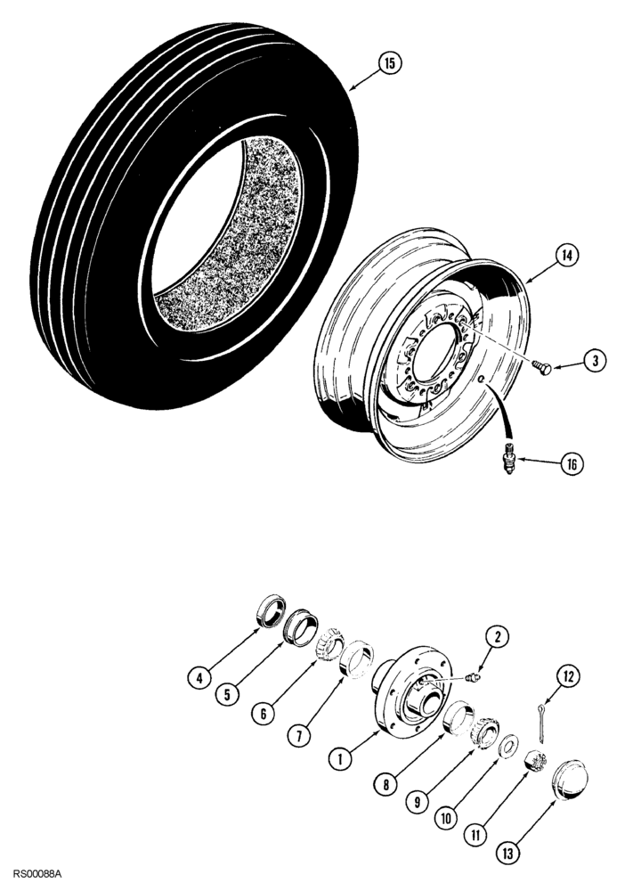 Схема запчастей Case IH 5850 - (09-62) - WHEELS AND HUBS, GAUGE WHEEL (09) - CHASSIS