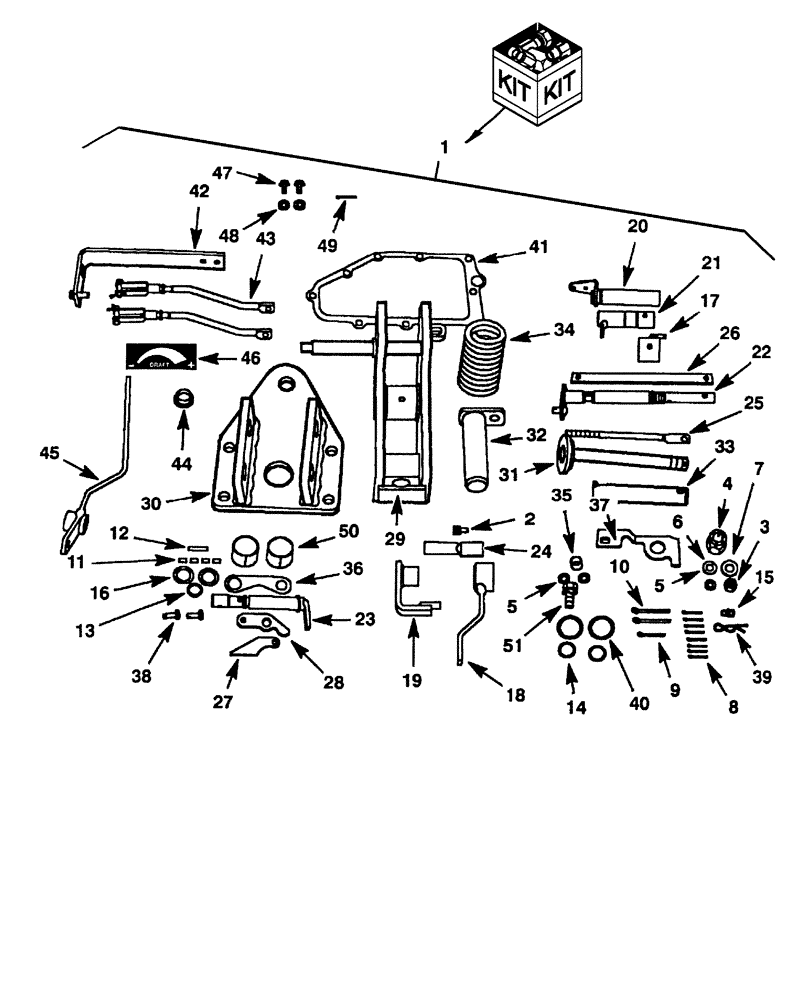 Схема запчастей Case IH DX40 - (07.05) - HYDRAULIC DRAFT CONTROL KIT (07) - HYDRAULIC SYSTEM