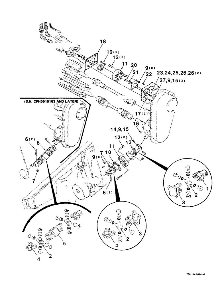 Схема запчастей Case IH 8380 - (2-18) - FLEX COUPLING AND DOUBLE U-JOINT ASSEMBLY (09) - CHASSIS