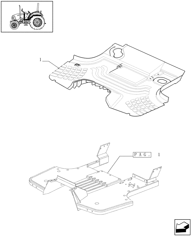 Схема запчастей Case IH JX95 - (1.92.87[03]) - MUDGUARDS AND FOOTBOARDS - L/CAB (10) - OPERATORS PLATFORM/CAB