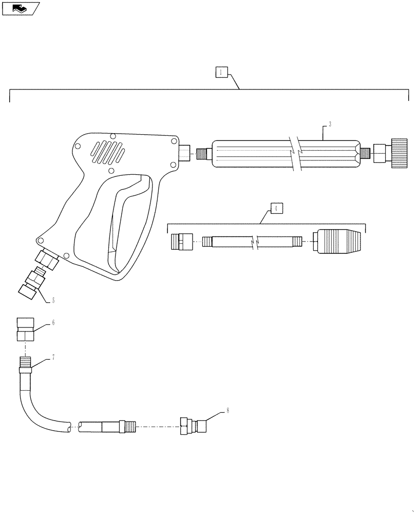 Схема запчастей Case IH 610 - (78.120.03.AH) - PRESSURE WASHER TRIGGER GUN (78) - SPRAYING