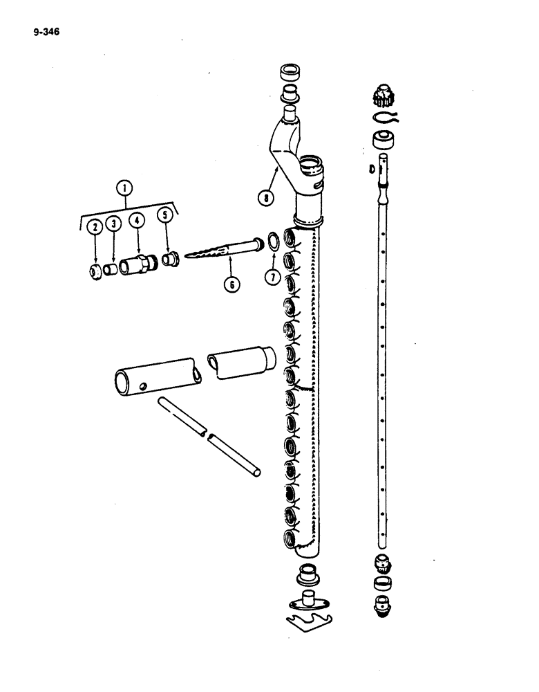 Схема запчастей Case IH 782 - (9-346) - PICKER BAR AND SPINDLES (09) - CHASSIS ATTACHMENTS