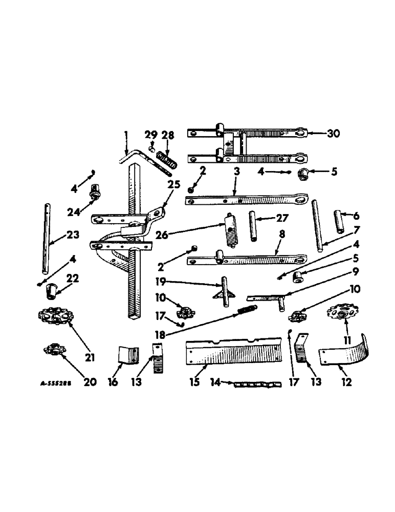 Схема запчастей Case IH 187 - (D-06) - TOOL BAR AND CHAIN GUARD, 1959 TO 1966 