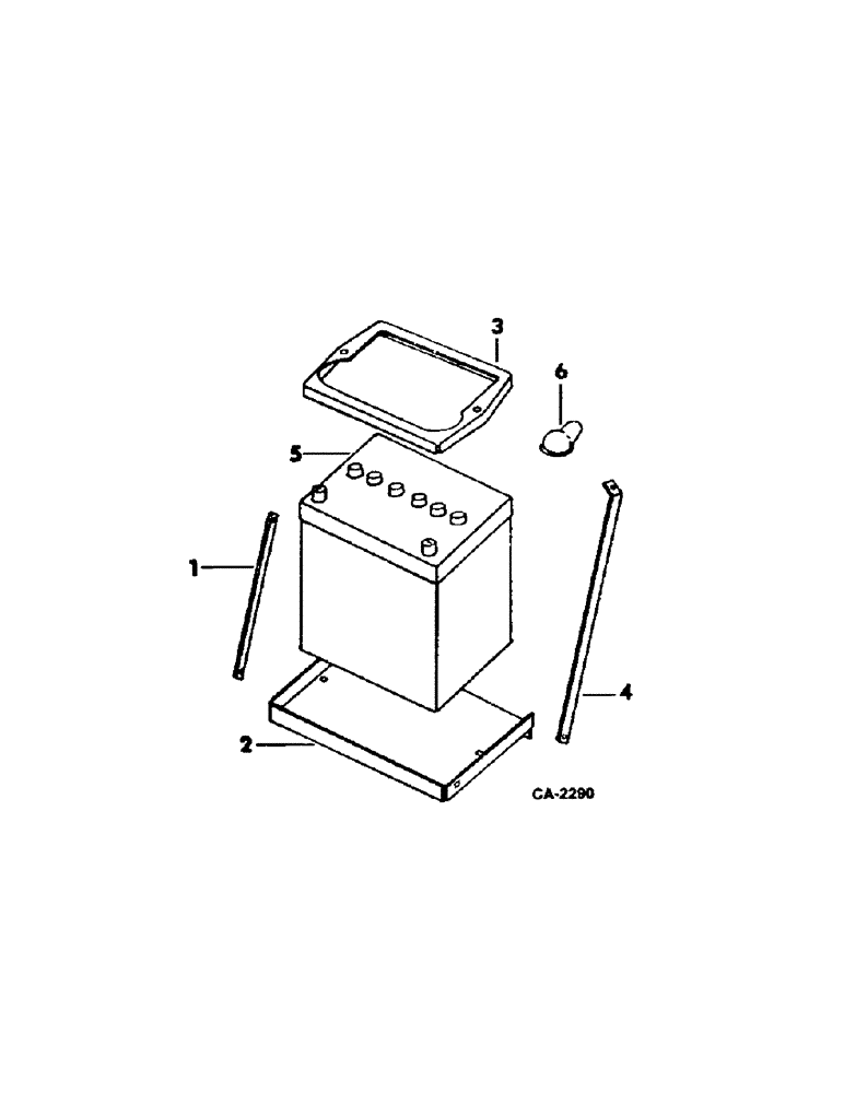 Схема запчастей Case IH 915 - (08-13) - ELECTRICAL, BATTERY, CLAMP, PLATE AND STRAP, GASOLINE ENGINE, S/N 19000 AND BELOW (06) - ELECTRICAL