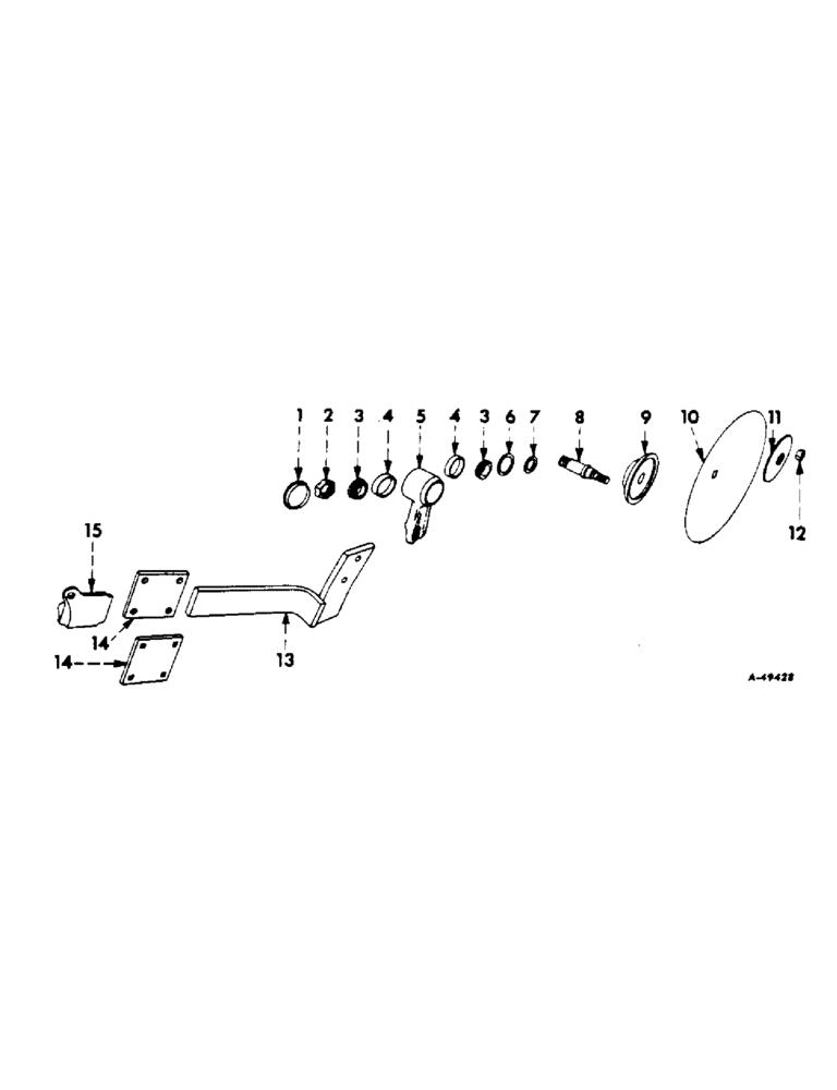 Схема запчастей Case IH 311 - (P-09) - DISK COLTERS JOINTERS, RIGID STANDARD, ONE PER FURROW 