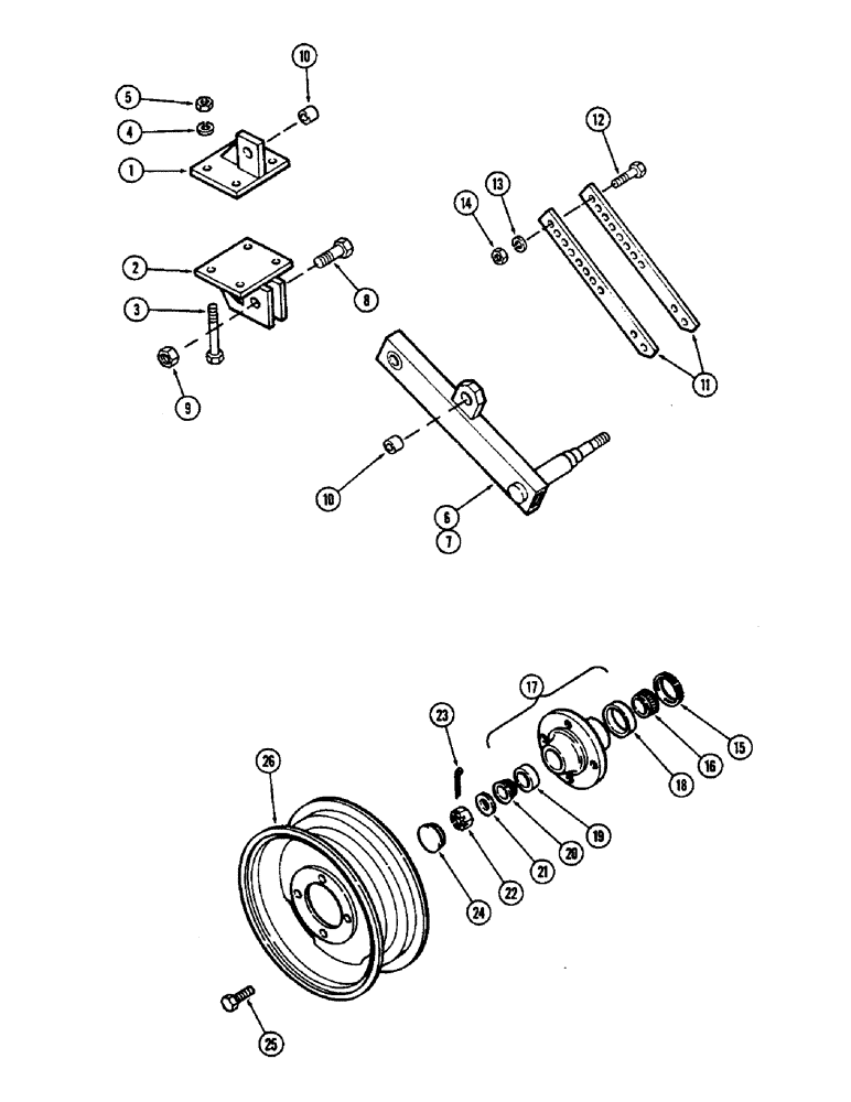 Схема запчастей Case IH 1300W - (56) - OUTRIGGER GAUGE WHEEL, 22 TO 30 FOOT (6.7 TO 9.1 M) 