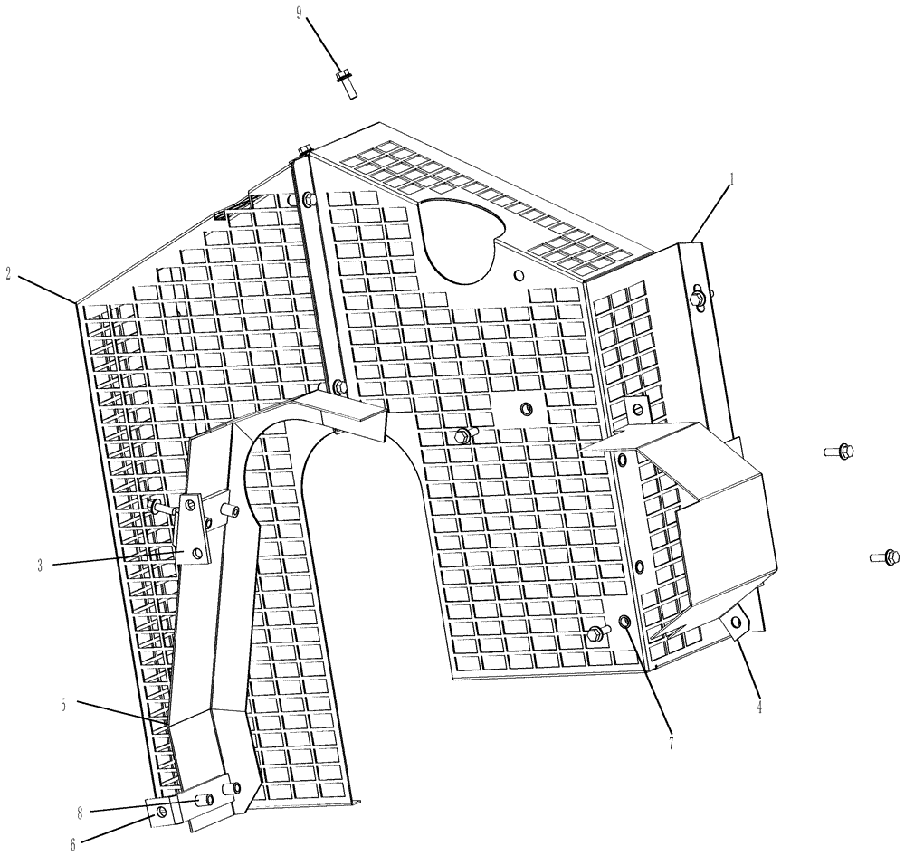 Схема запчастей Case IH P85 - (09-03) - GRILL AND BELT GUARDS (09) - CHASSIS/ATTACHMENTS