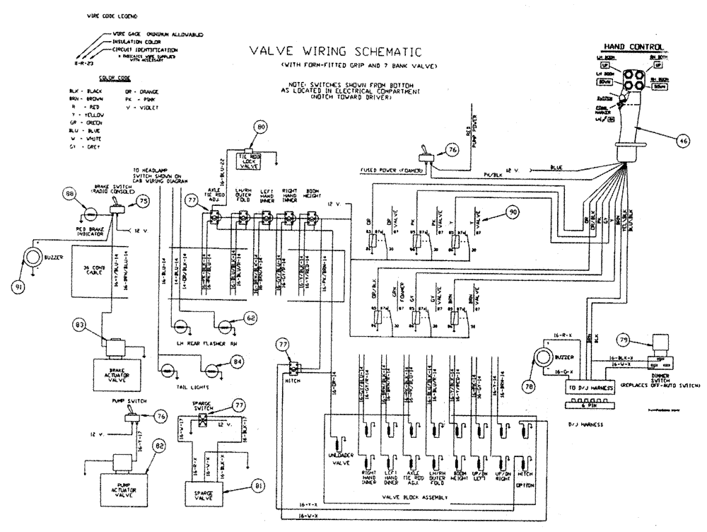 Схема запчастей Case IH TYLER - (11-006) - WIRING SCHEMATIC - VALVE (06) - ELECTRICAL