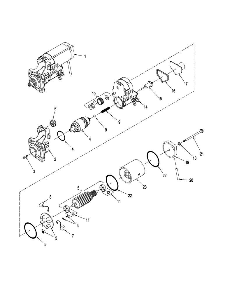 Схема запчастей Case IH STEIGER 485 - (04-09) - STARTER ASSEMBLY, STEIGER 485 (04) - ELECTRICAL SYSTEMS