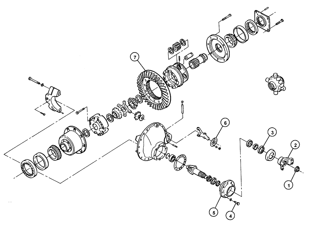 Схема запчастей Case IH 4375 - (04-007) - REAR AXLE CARRIER Frame & Suspension