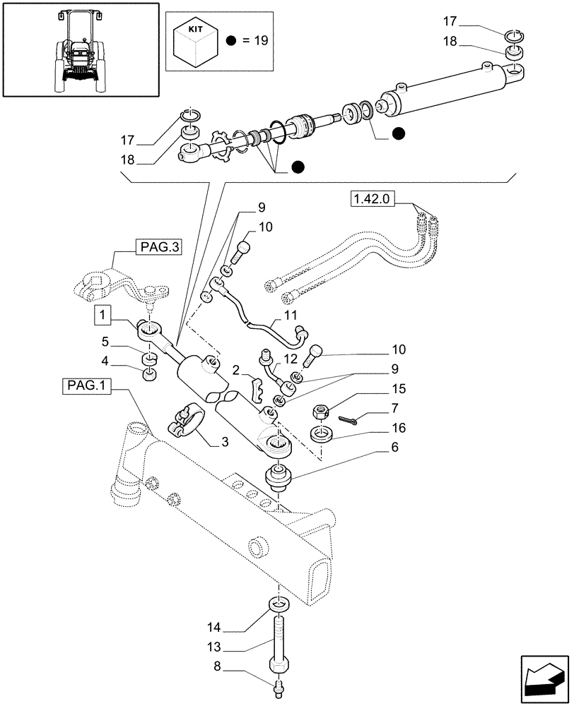 Схема запчастей Case IH JX1060C - (1.41.0[04]) - 2WD FRONT AXLE - STEERING KNUCKLE - HUB (04) - FRONT AXLE & STEERING