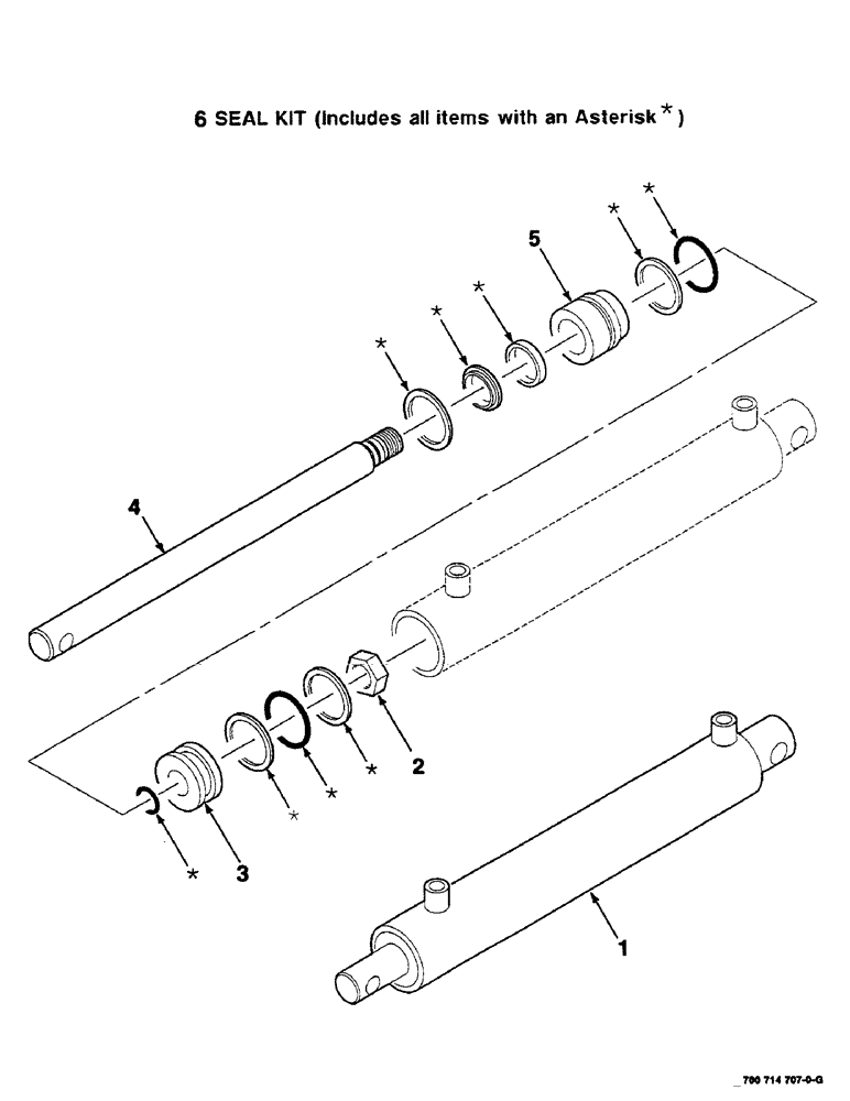 Схема запчастей Case IH RS451 - (8-28) - HYDRAULIC CYLINDER ASSEMBLY, KICKER, 700714707 HYDRAULIC CYL. ASSY. COMPLETE, 2" BORE X 12" STROKE (07) - HYDRAULICS