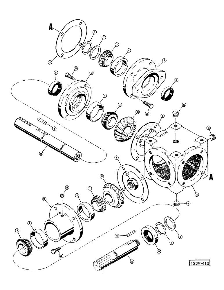 Схема запчастей Case IH 1529 - (041A) - GEAR BOX, STARTING FROM NO. 3755880 