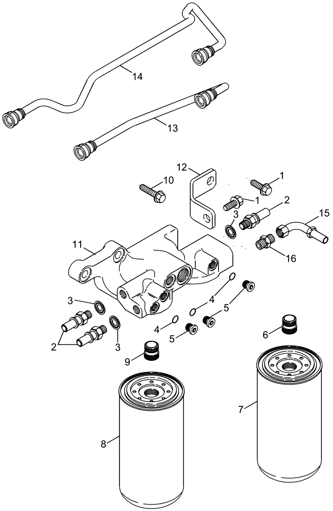 Схема запчастей Case IH 625 - (10.206.01[02]) - FUEL FILTER AND CONNECTIONS (10) - ENGINE