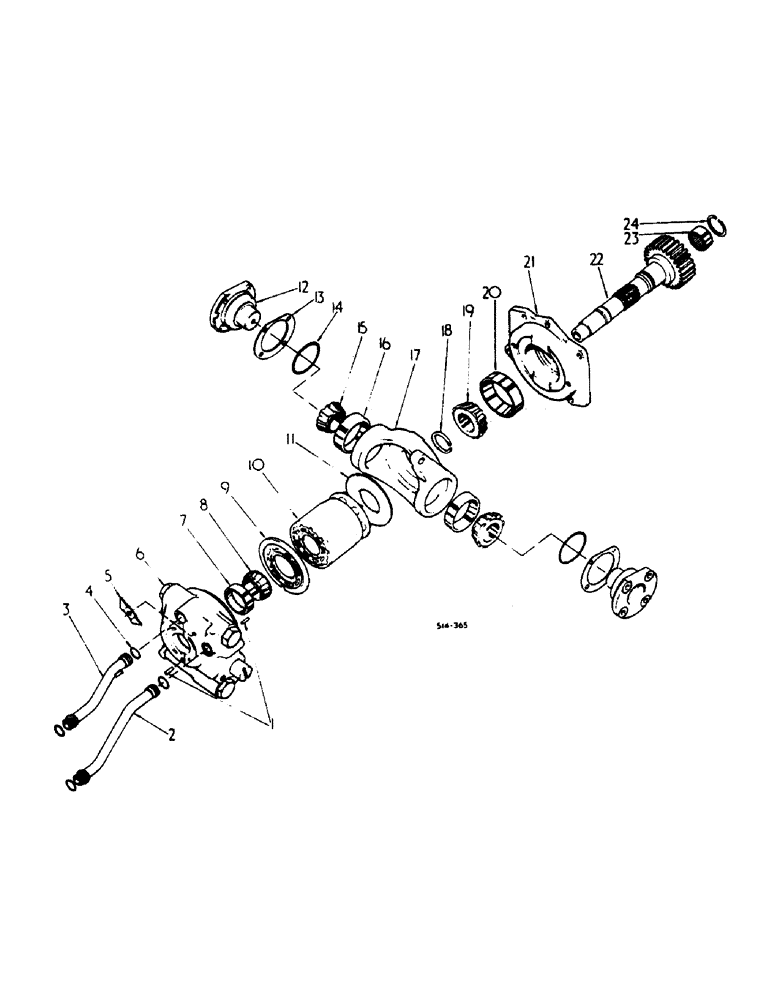 Схема запчастей Case IH HYDRO 84 - (07-05) - DRIVE TRAIN, HYDROSTATIC OUTPUT SHAFT, CENTER SECTION, BODY & MOTOR CYL. BLOCK KIT, HYDRO 84 TRACS. (04) - Drive Train