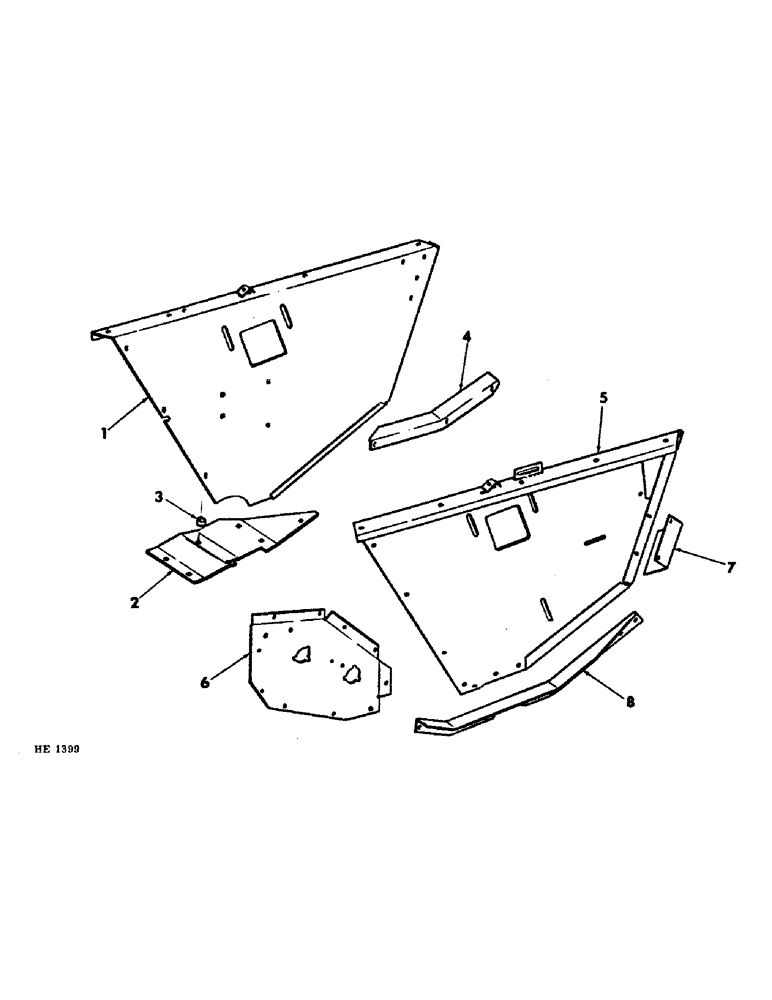 Схема запчастей Case IH 1290 - (20) - PLATFORM SIDES AND SOLE PLATE 