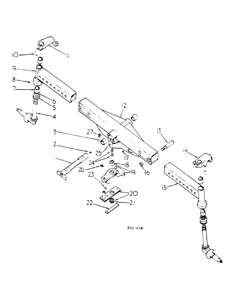 Схема запчастей Case IH 785 - (14-002) - ADJUSTABLE FRONT AXLE, STRAIGHT, HIGH SPINDLE, LOW SPINDLE, 52 IN TO 77 IN TREAD Suspension