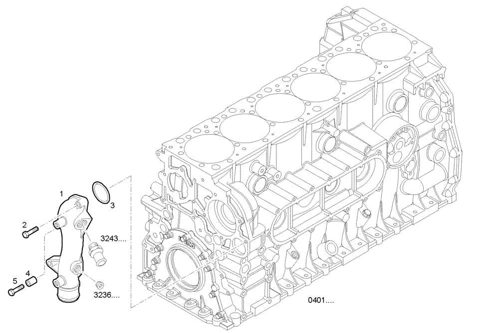 Схема запчастей Case IH F2CE9684N E005 - (3230.032) - WATER PIPE [UP TO # 5762] 