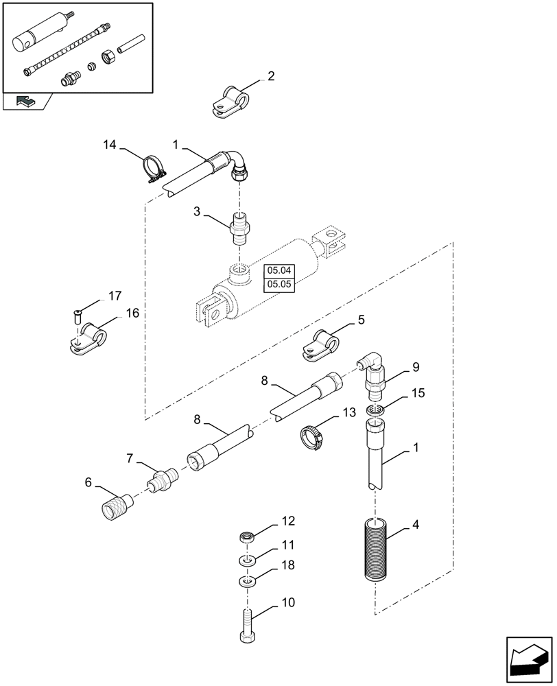 Схема запчастей Case IH LB333R - (07.01[01]) - HYDRAULIC BRAKES, SINGLE AXLE (07) - HYDRAULIC SYSTEM