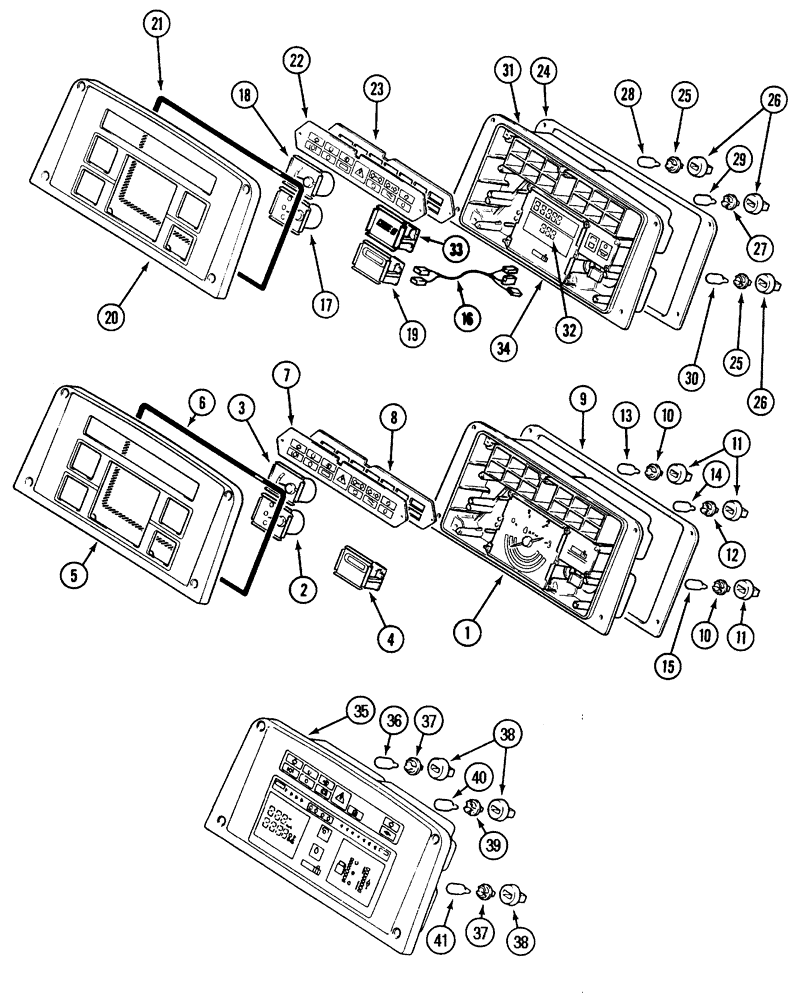 Схема запчастей Case IH 5250 - (4-034) - INSTRUMENT CLUSTER, STANDARD (04) - ELECTRICAL SYSTEMS