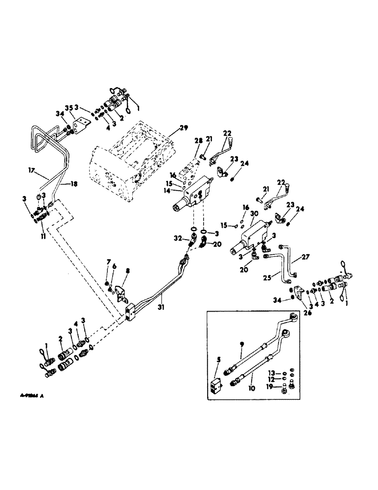 Схема запчастей Case IH 544 - (F-47) - HYDRAULICS SYSTEM, AUXILIARY HYDRAULIC VALVE AND TUBES, INTERNATIONAL TRACTORS (07) - HYDRAULIC SYSTEM