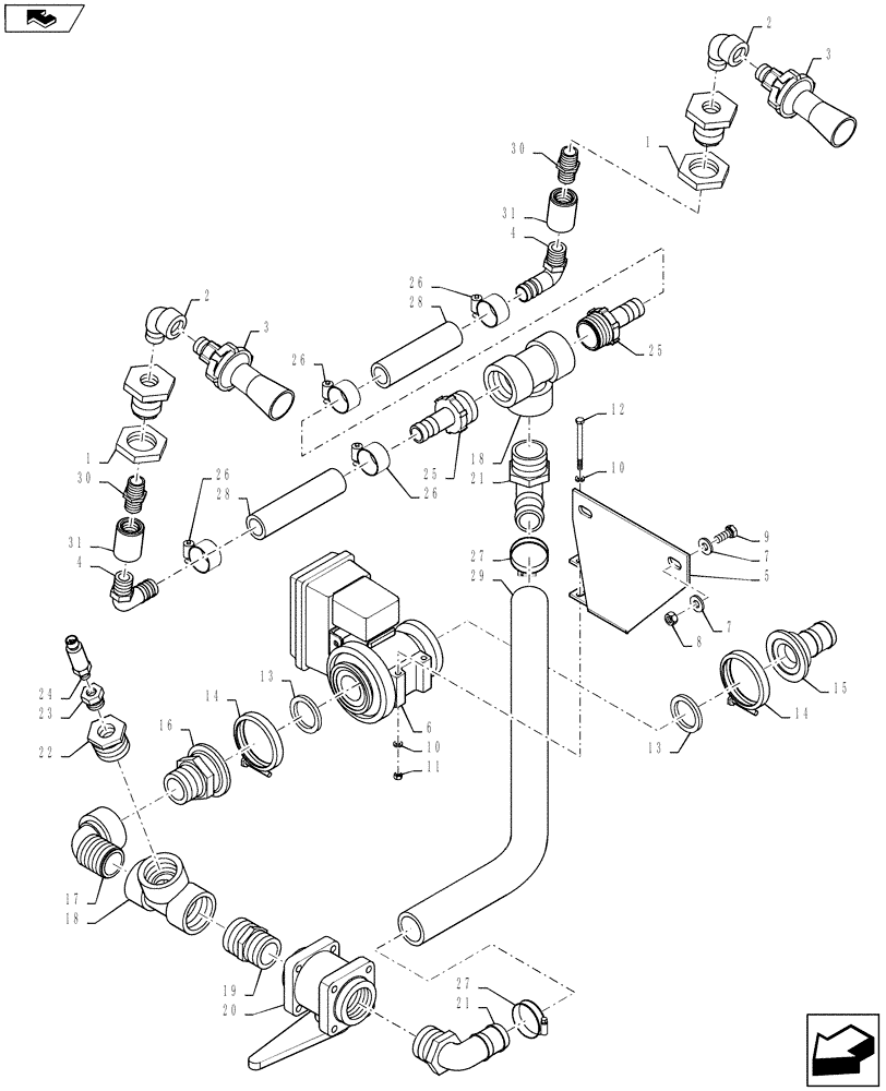 Схема запчастей Case IH 3230 - (75.120.24) - PLUMBING, SPARGE (75) - SOIL PREPARATION