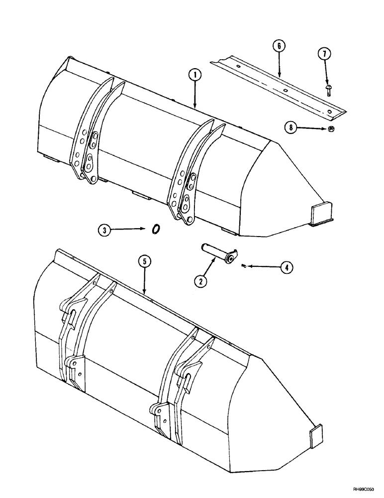 Схема запчастей Case IH L550 - (9-18) - MATERIAL BUCKET - HEAVY DUTY, STANDARD ATTACH TYPE, QUICK ATTACH TYPE (09) - CHASSIS/ATTACHMENTS