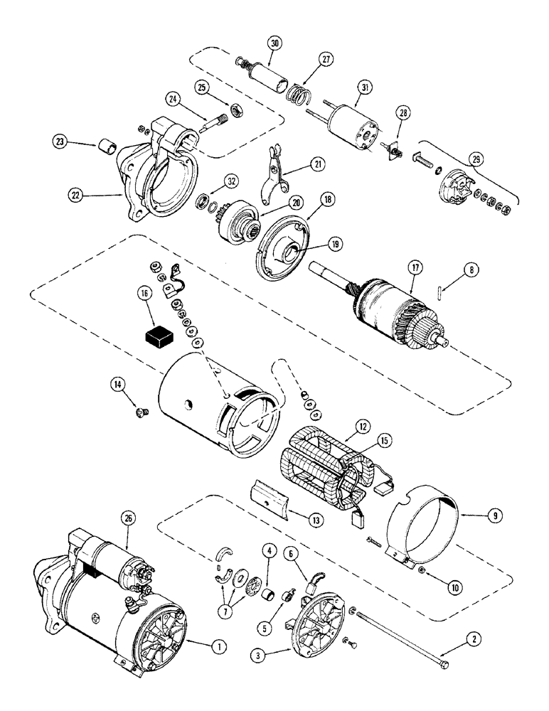 Схема запчастей Case IH LUCAS - (08) - K89772 STARTER, LUCAS NUMBER 26278, MODEL M45G 