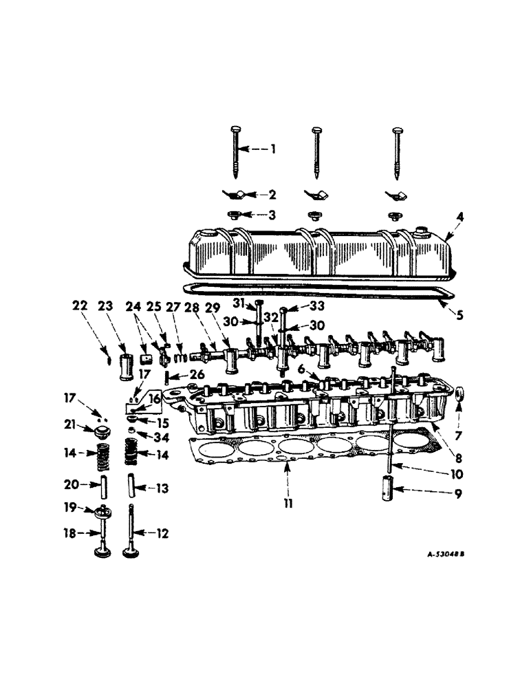 Схема запчастей Case IH 606 - (012) - CARBURETED ENGINE, CYLINDER HEAD AND RELATED PARTS (01) - ENGINE