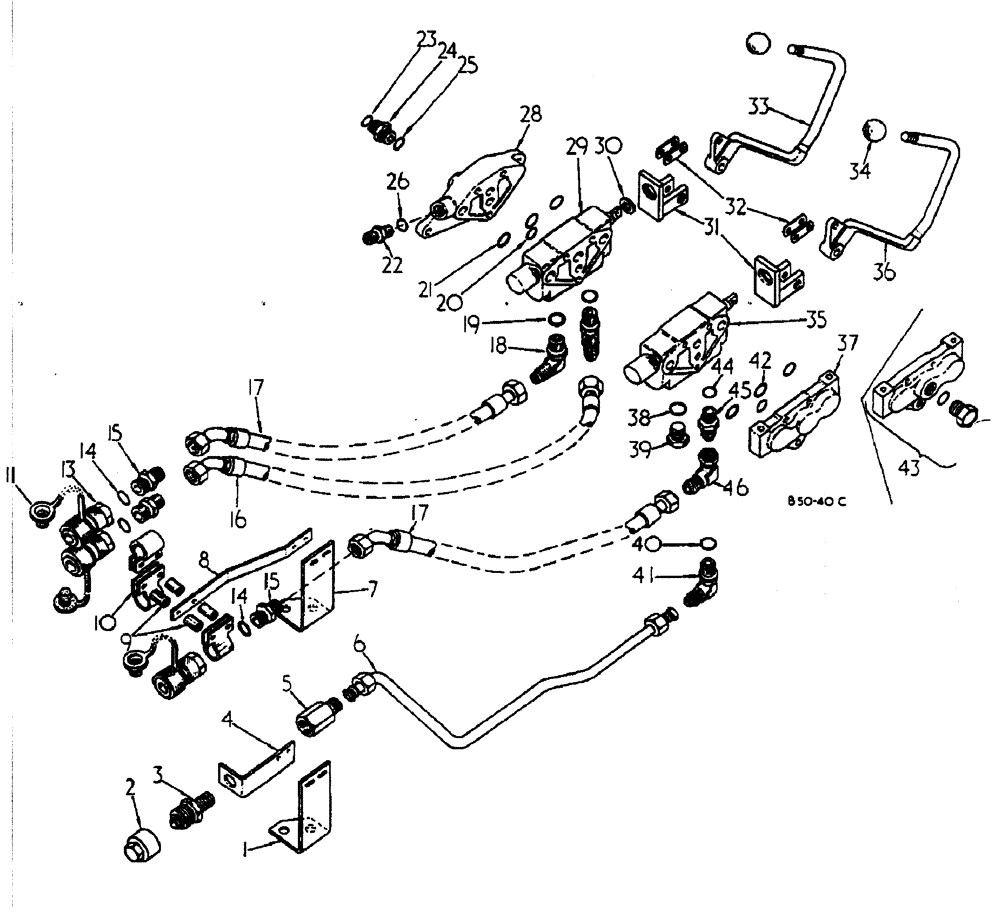 Схема запчастей Case IH 885 - (10-016) - AUXILIARY VALVES (07) - HYDRAULICS