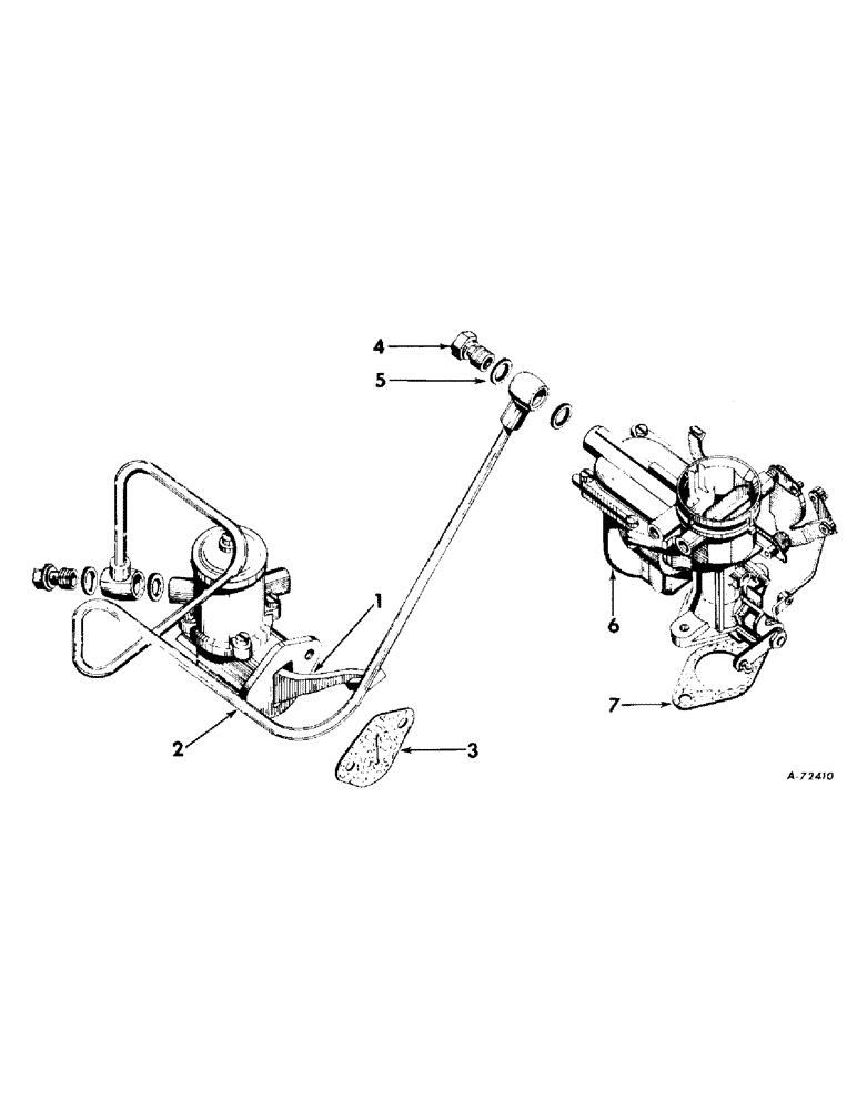 Схема запчастей Case IH B414 - (029) - FUEL SYSTEM, CARBURETOR, FUEL PUMP AND PIPES, CARBURETED ENGINE TRACTORS (02) - FUEL SYSTEM