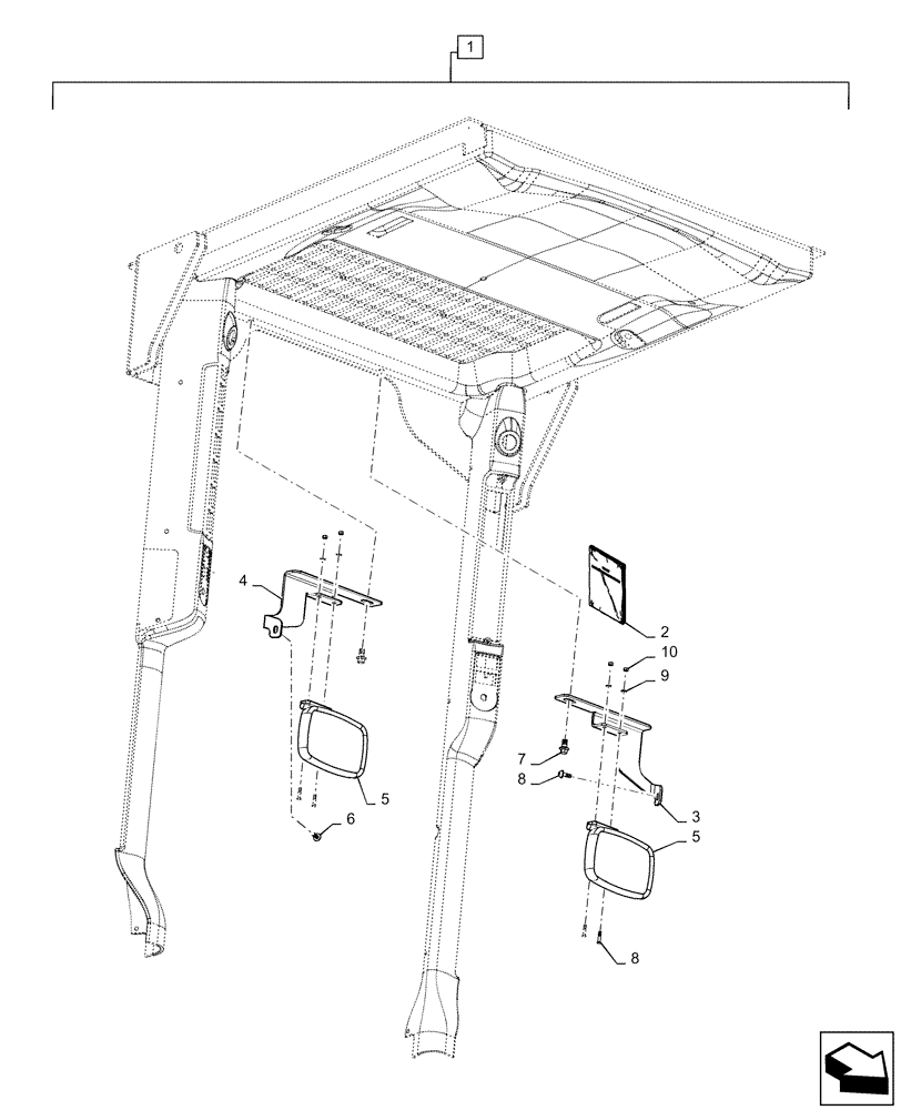 Схема запчастей Case IH SV250 - (88.100.90[21]) - DIA KIT, INSIDE MIRROR (ALL CASE) (88) - ACCESSORIES