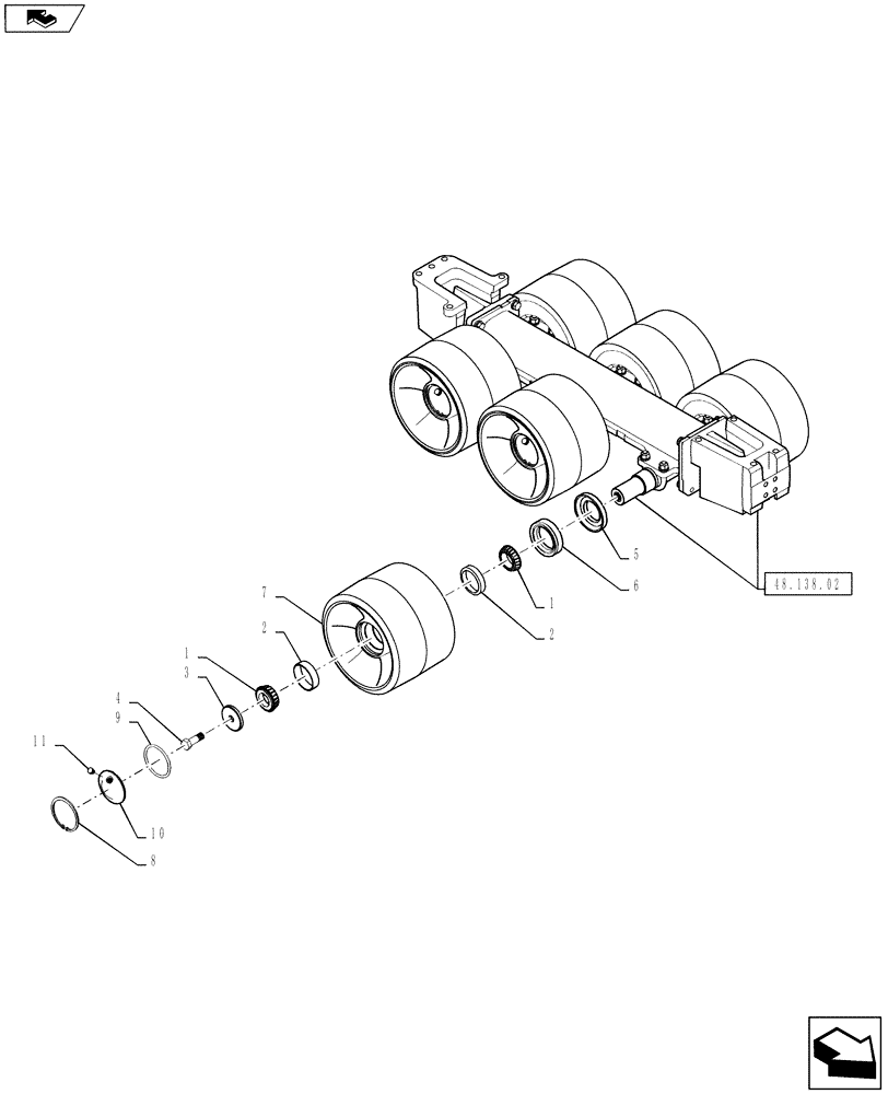 Схема запчастей Case IH QUADTRAC 550 - (48.138.03) - TRACK ROLLERS (48) - TRACKS & TRACK SUSPENSION