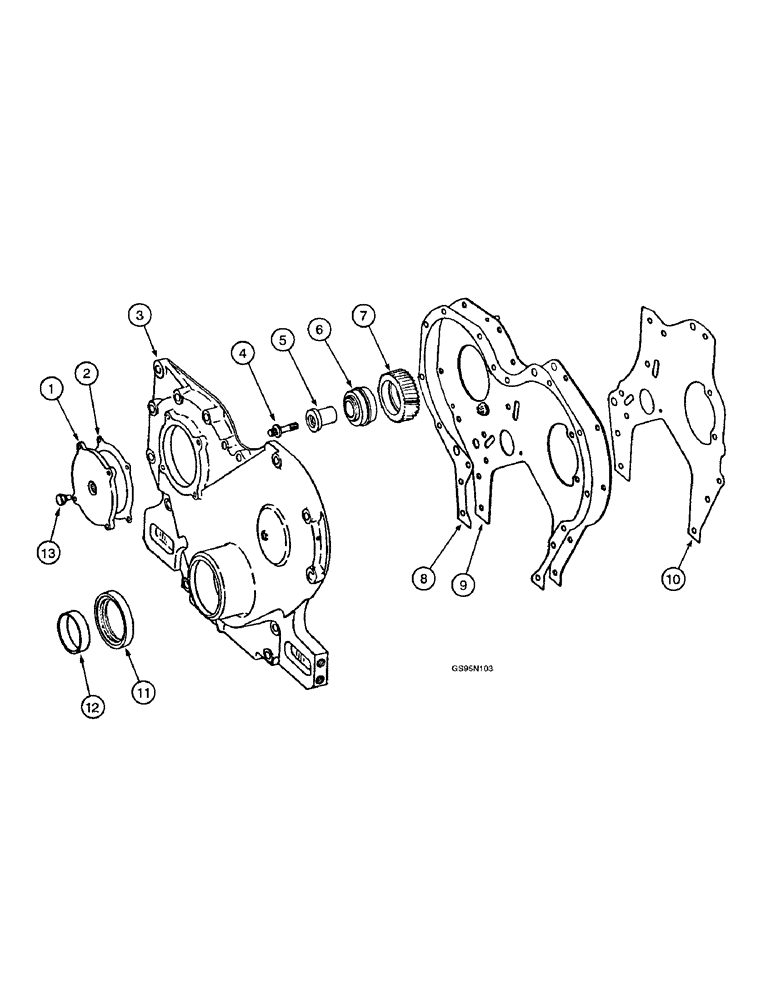 Схема запчастей Case IH DT-361 - (8-08) - CRANKCASE FRONT COVER & IDLER GEAR, 1206 & 21206 TRACTORS, 806 & 2806 W/ENGINE S/N 23979 & AFTER 